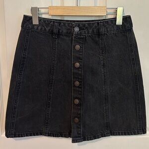 Black Denim Mini Skirt